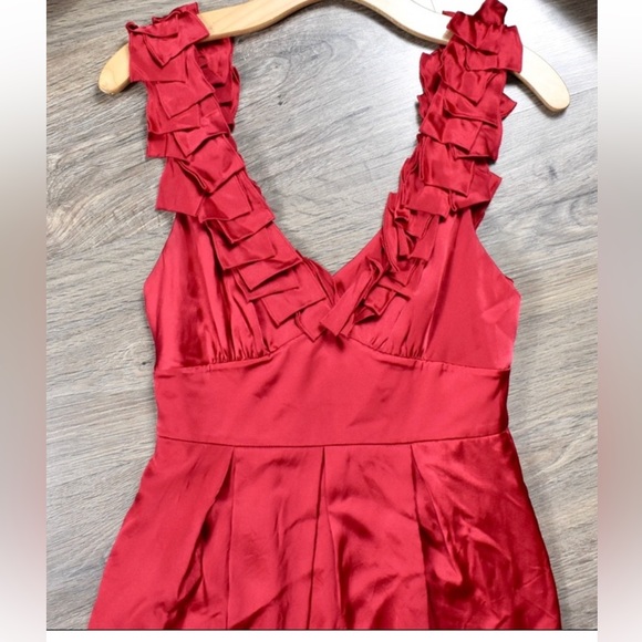 NWT BCBG MaxAzria Red Silk Dress Sz 0 - Picture 3 of 6